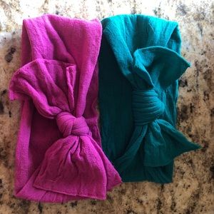 Azalea and emerald baby bling bows